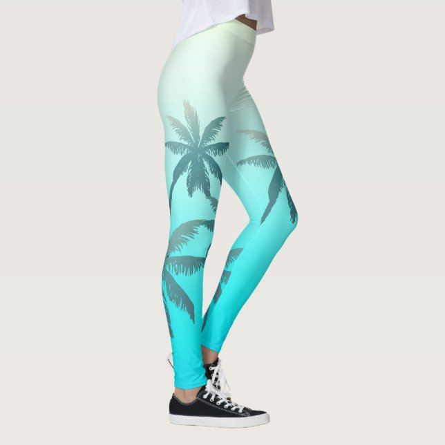 Den gröna glaciärbristningslutningen bleknar leggings (Höger)