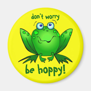 Den gröna grodan oroar inte är Hoppy gula magnet