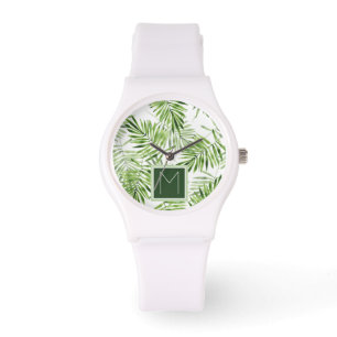 Den gröna handflatan lämnar den   monogramen armbandsur