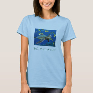 Den gröna havssköldpaddan, sparar sköldpaddorna t shirt