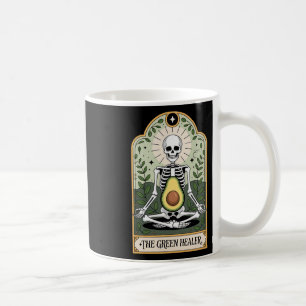 Den Gröna Helaren Skelett Avokado Yoga Mystiker Kaffemugg