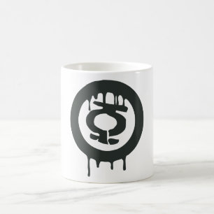 Den gröna lyktan målar symbol kaffemugg