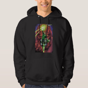 Den gröna lyktan med strömmer av ljust - färg sweatshirt med luva