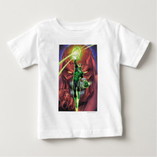 Den gröna lyktan med strömmer av ljust - färg t-shirt