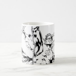 Den gröna lyktan med strömmer av ljust kaffemugg