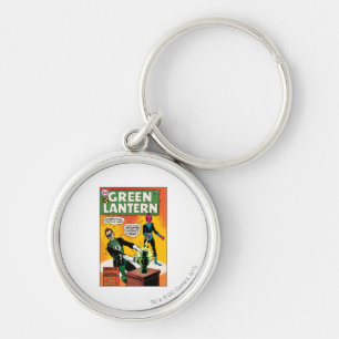 Den gröna lyktan och Sinestro täcker Rund Silverfärgad Nyckelring