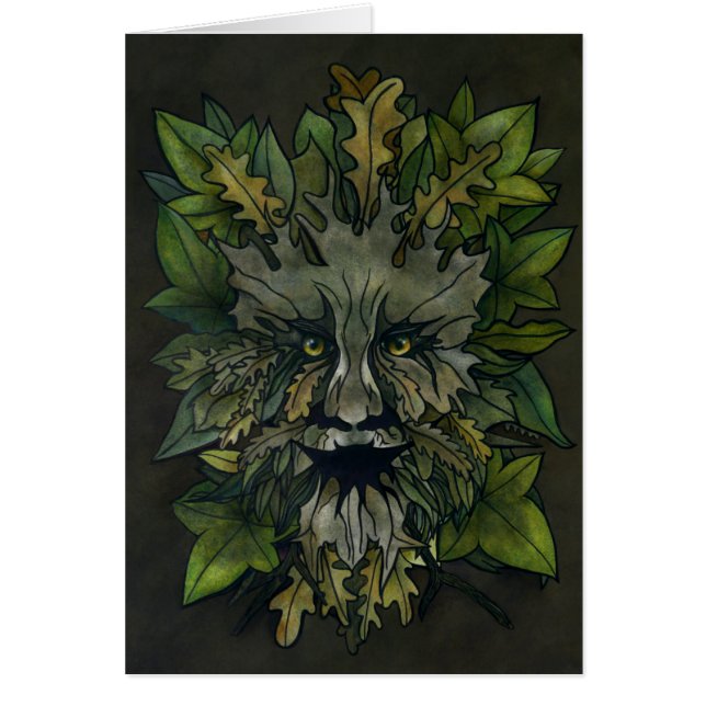 Den gröna manen hälsningskort (Framsidan)