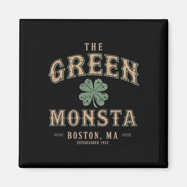 Den Gröna Monsta Outfits St Patricks Day Boston Na Magnet (Framsidan)