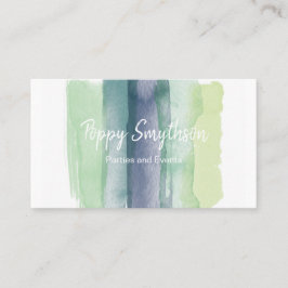 Den gröna och marinblåa vattenfärgen borstar slår visitkort