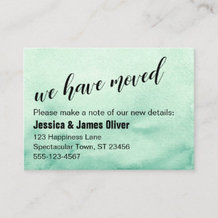 Den gröna Ombre vattenfärgen har vi flyttat Visitkort