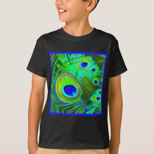 Den gröna påfågelfjädern synar gåvor t shirt