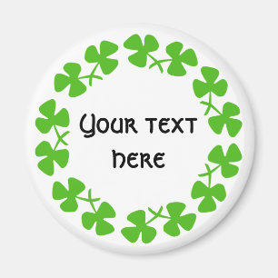 Den gröna Shamrocksgränsen tillfogar text Magnet