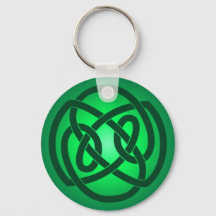Den gröna singeln kretsar fnurran Keychain Nyckelring