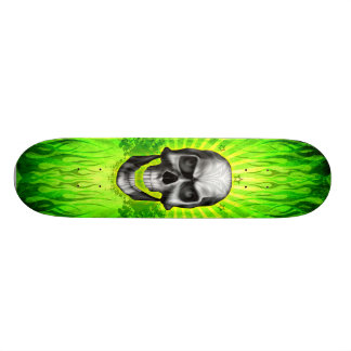 Den gröna skallen flammar skateboard bräda 21,5 cm