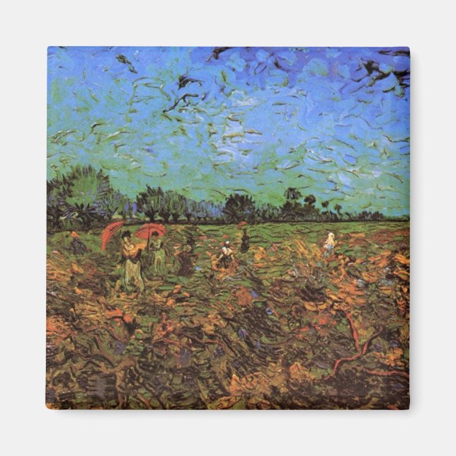 Den gröna vingården av Vincent van Gogh Magnet (Framsidan)