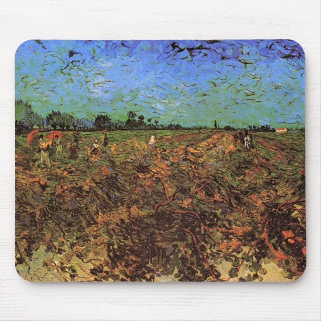 Den gröna vingården av Vincent van Gogh Musmatta (Framsidan)