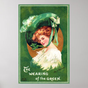 Den gröna vintageaffischen poster
