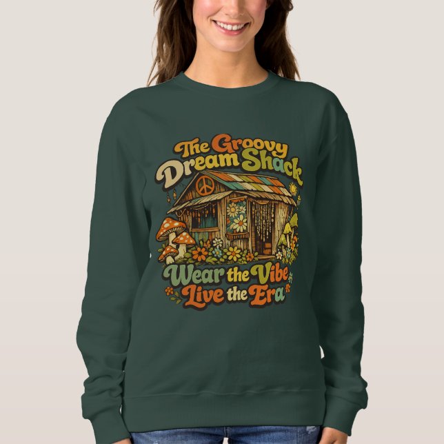 Den Groovy Dream Shack Basic Kvinnors Tröja (Framsida)