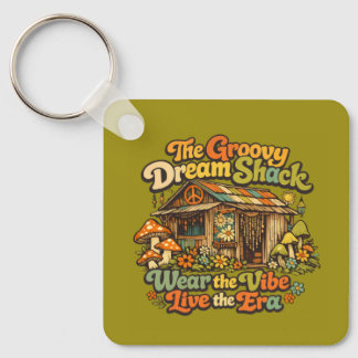 Den Groovy Dream Shack Fyrkantiga Nyckelring