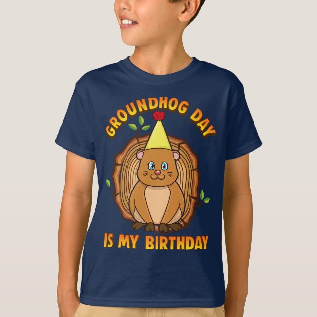 Den Groundhog dagen är min födelsedag T Shirt (Framsida)