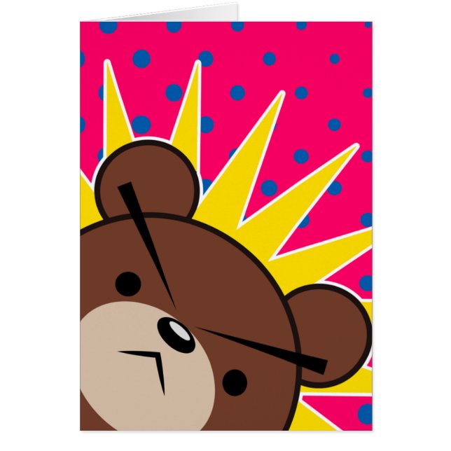 Den Grumpy björnen vrålar Hälsningskort (Framsidan)