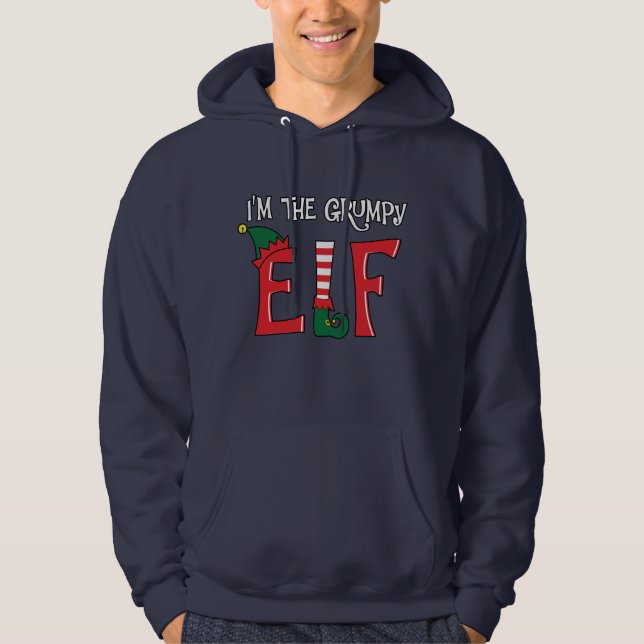 Den grumpy Elf-familjen matchar julpajamas Hoodie (Framsida)