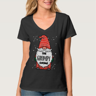 Den Grumpy Gnome Xmas Matchande Jul Pyjamas F T Shirt