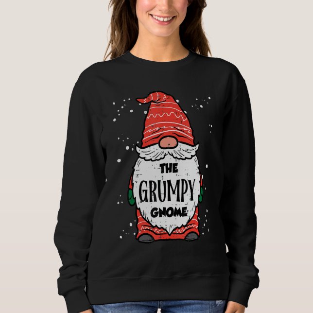 Den Grumpy Gnome Xmas Matchande Jul Pyjamas F T Shirt (Framsida)