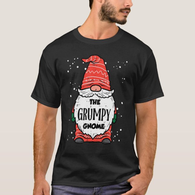 Den Grumpy Gnome Xmas Matchande Jul Pyjamas F T Shirt (Framsida)