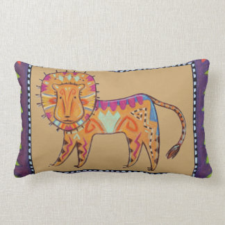 Den Grumpy katten/den nyfikna lejona reversiblen Lumbarkudde