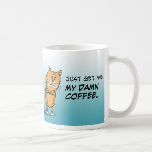 Den Grumpy katten önskar kaffe Kaffemugg