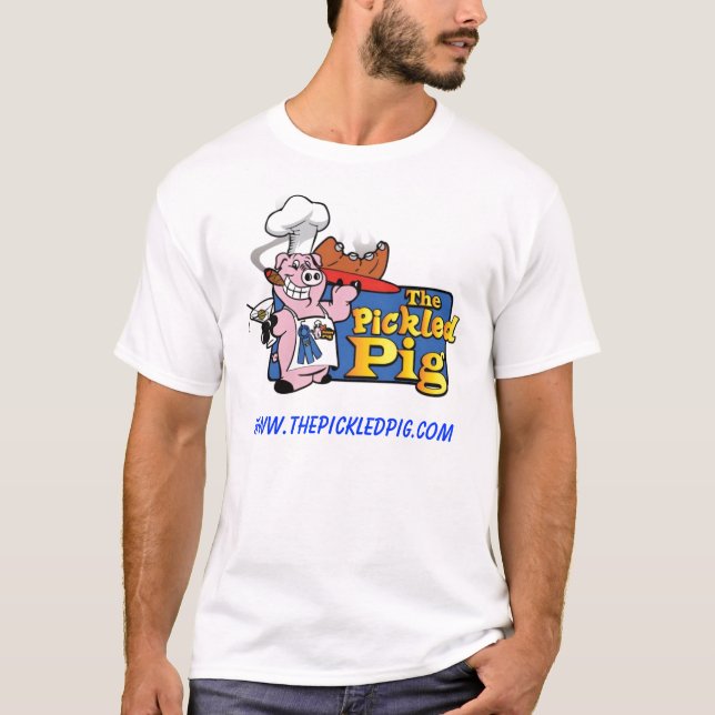 Den grundläggande viten T för inlagd gris Tee Shirt (Framsida)
