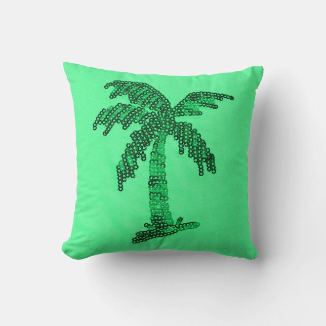 Den Grungy Sequined palmträdet avbildar Kudde (Framsida)