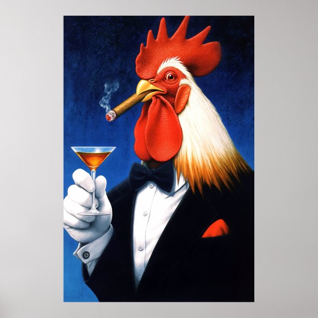 Den gryende Don | Dapper Tupp Rökning Cigar Poster (Framsidan)