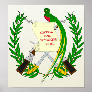 Den Guatemala vapenskölden specificerar Poster