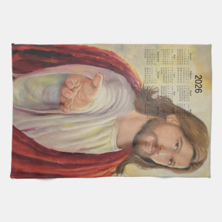 Den gudomliga inbjudan: Jesus 2026 Kalender Kökshandduk