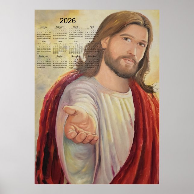 Den gudomliga inbjudan: Jesus 2026 Kalender Poster (Framsidan)