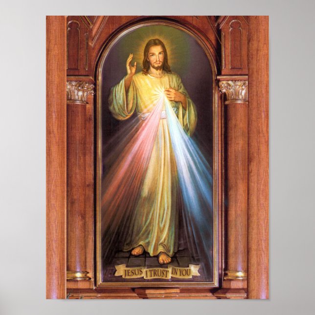 Den gudomliga Mercy Devotional-bilden. Poster (Framsidan)