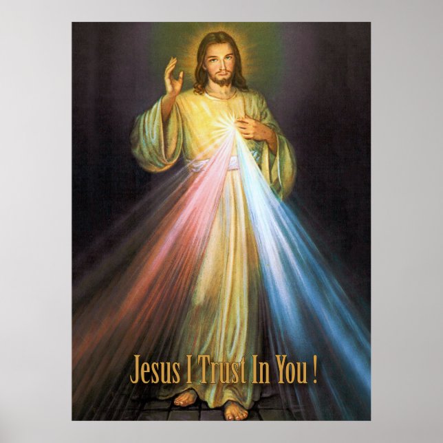 Den gudomliga Mercy Devotional-bilden. Poster (Framsidan)