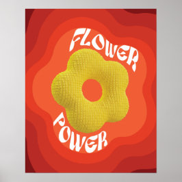 Den gula blomman är designad med en unik stickning poster