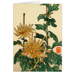 Den gula japanen blommar no.2 hälsningskort