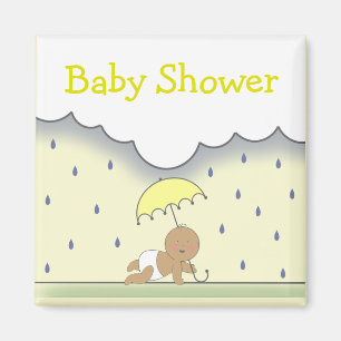 Den gula neutrala baby showermagneten regnar & magnet