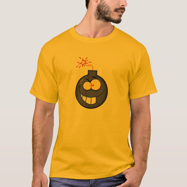Den gula orange tecknaden bombarderar tee shirt (Framsida)