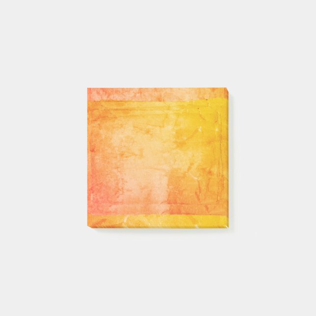 Den gula orange vattenfärgen målar post-it block (Framsida)
