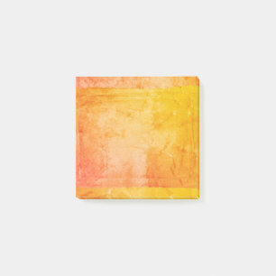 Den gula orange vattenfärgen målar post-it block