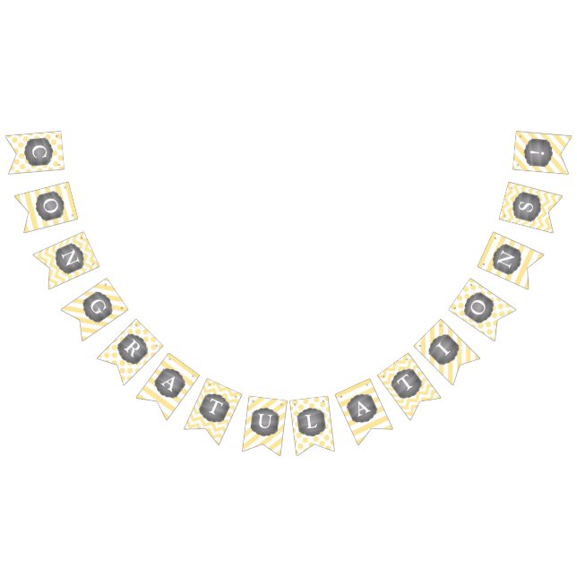 Den gula randsparren pricker mönsterbaby shower vimplar (Alla)