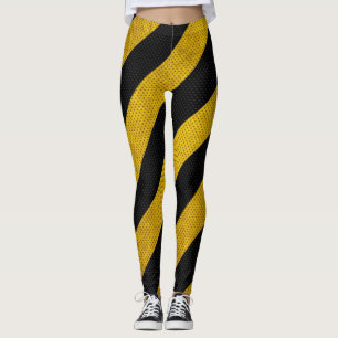 Den gula svarten trafikerar varnar randdamasker leggings