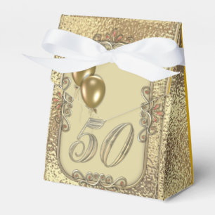 Den guld- 50th årsdagpartyGoodie favören boxas Presentaskar