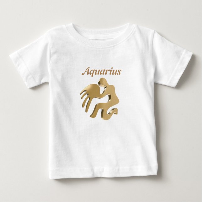 Den guld- aquariusen undertecknar t shirt (Framsida)