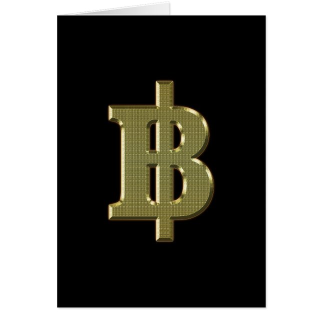 Den GULD- BAHTEN UNDERTECKNAR för pengarvaluta för Hälsningskort (Framsidan)